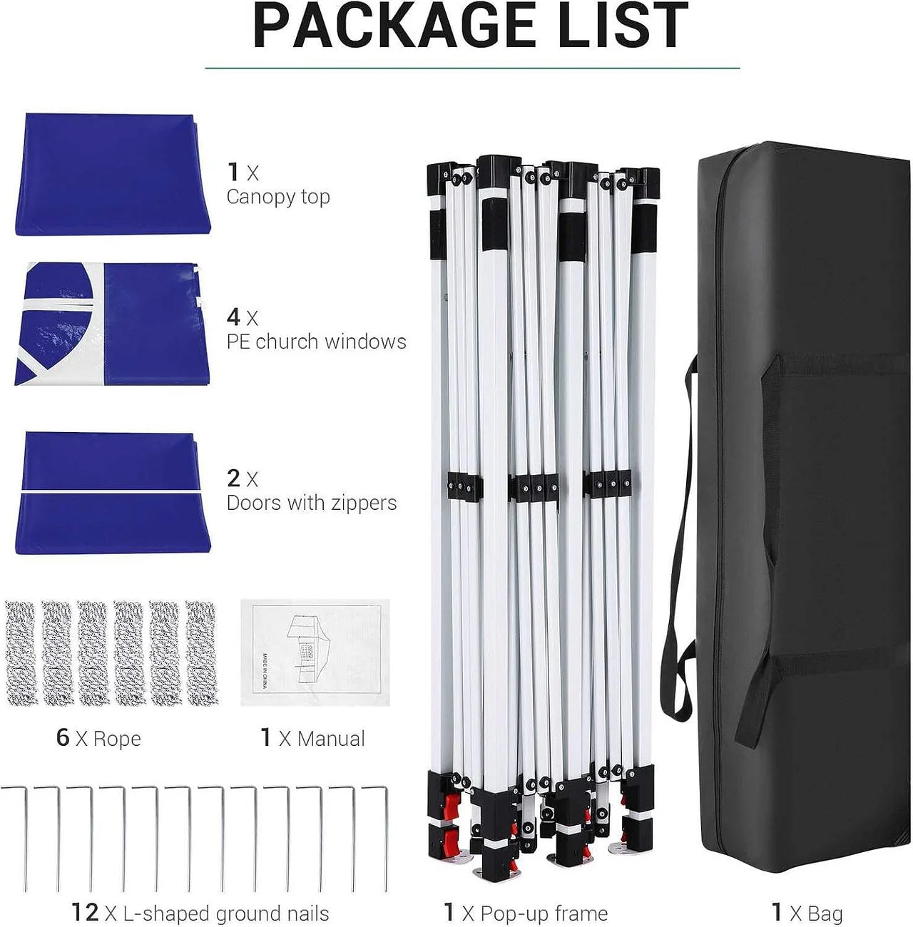 10x20Pop up Canopy Tent with 6 sidewalls Commercial Heavy Duty Canopy UPF 50+ All Weather Waterproof Outdoor Wedding Party Tents