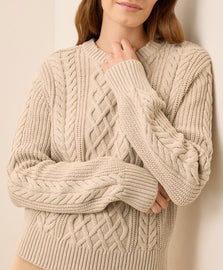 Organic Luxe Knit Cable Crew Sweater